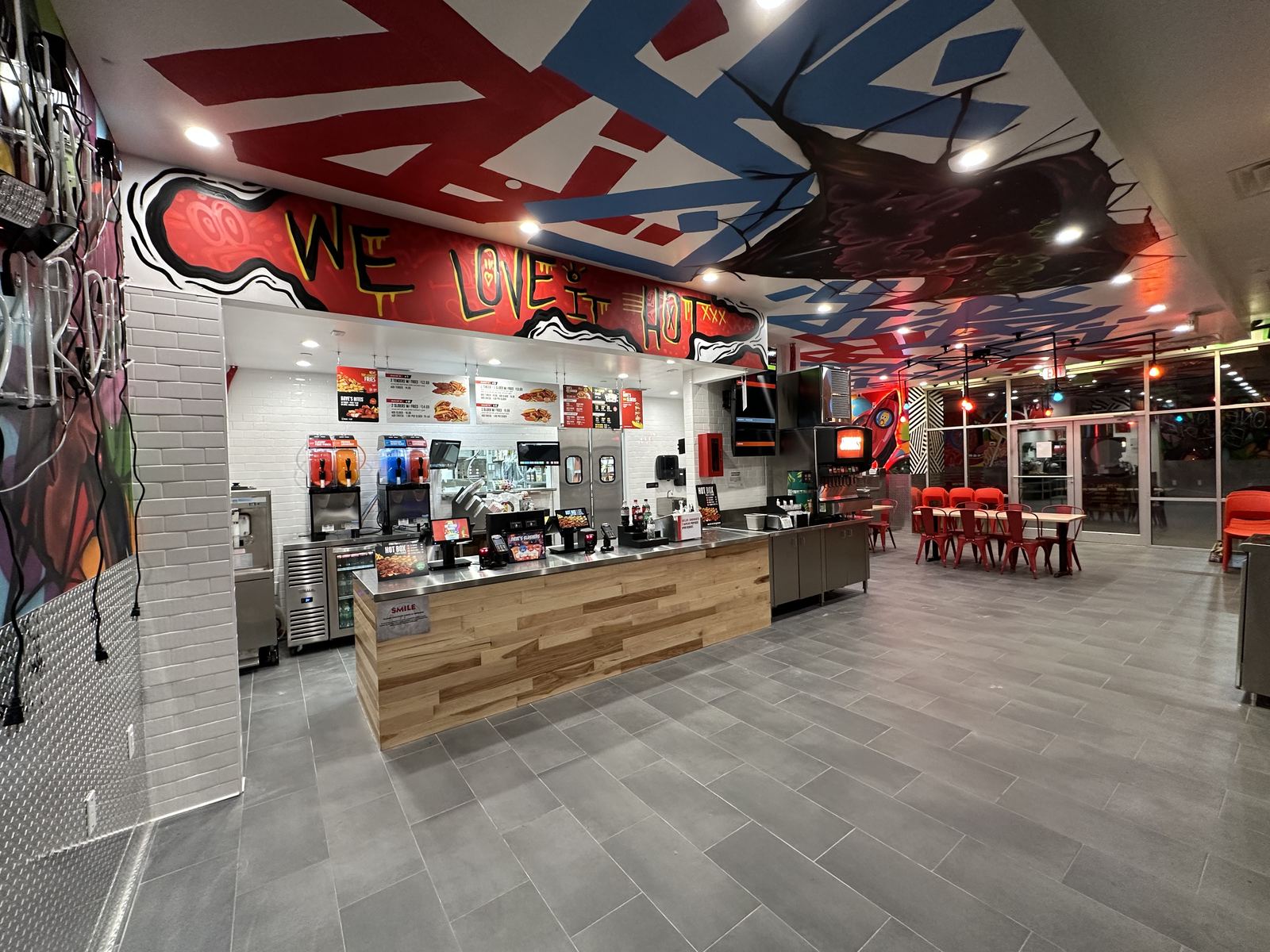 Commercial restaurant counter and interior build-out